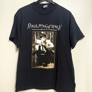 Vintage Paul McCartney Y2K Black Men’s Tour Music Band Tshirt M 20x27